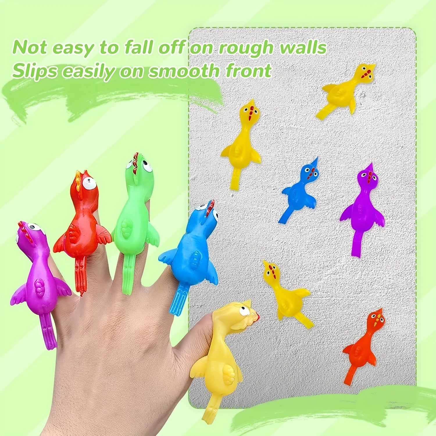 20pcs Sticky Chicken Slingshots Rubber Chicken Flicks Toys