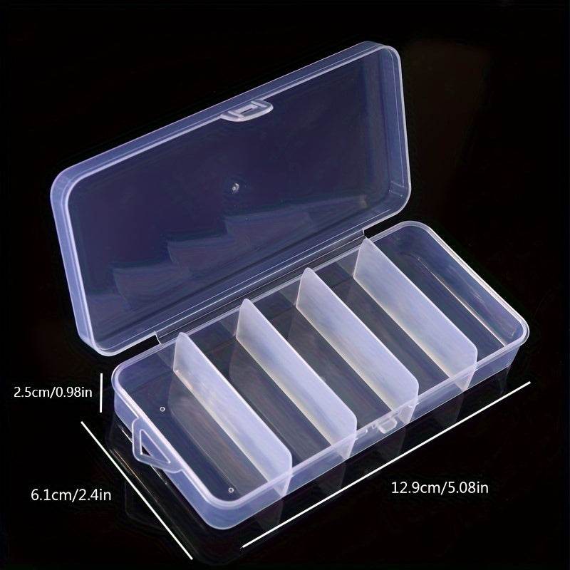 Rectangular Storage Box PP Plastic Transparent Box 5 Grid