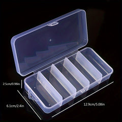 Rectangular Storage Box PP Plastic Transparent Box 5 Grid