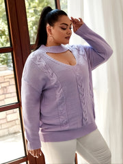 Long Sleeve Cut Out Sweater Medium Stretch