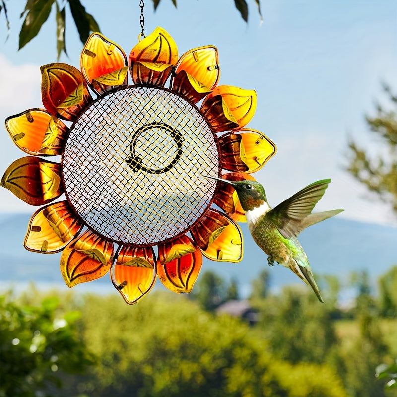 Metal Sunflower Bird Feeder Outdoor Decoration Hanging Garden Decor