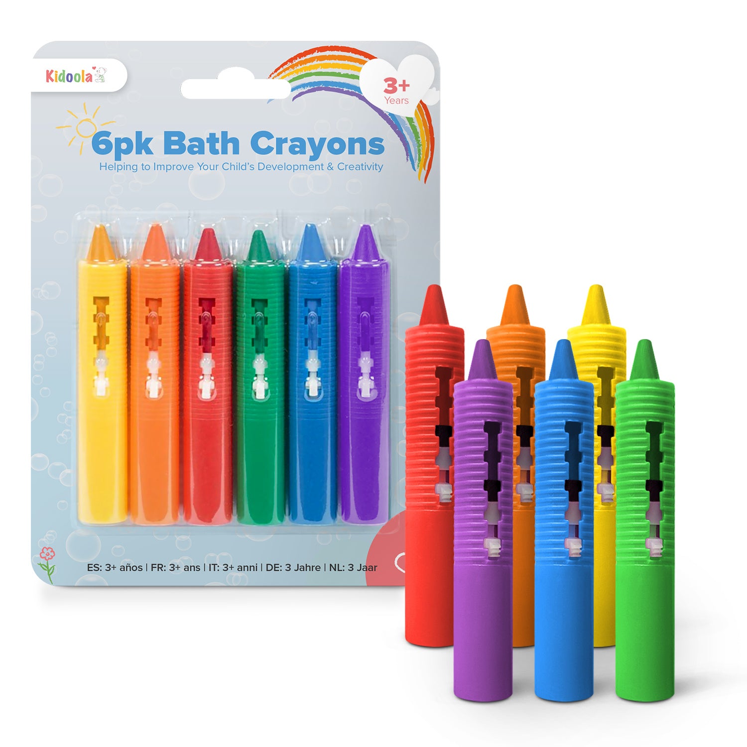 Kidoola Baby Bath Crayons Washable Non Toxic Crayon Pens for Bathtime Fun
