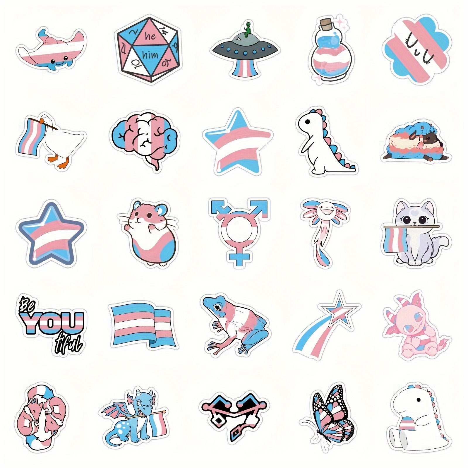 Transgender Pride Stickers 100pcs LGBT Vinyl Decals