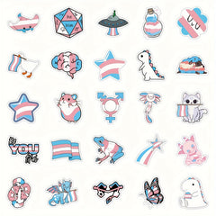 Transgender Pride Stickers 100pcs LGBT Vinyl Decals
