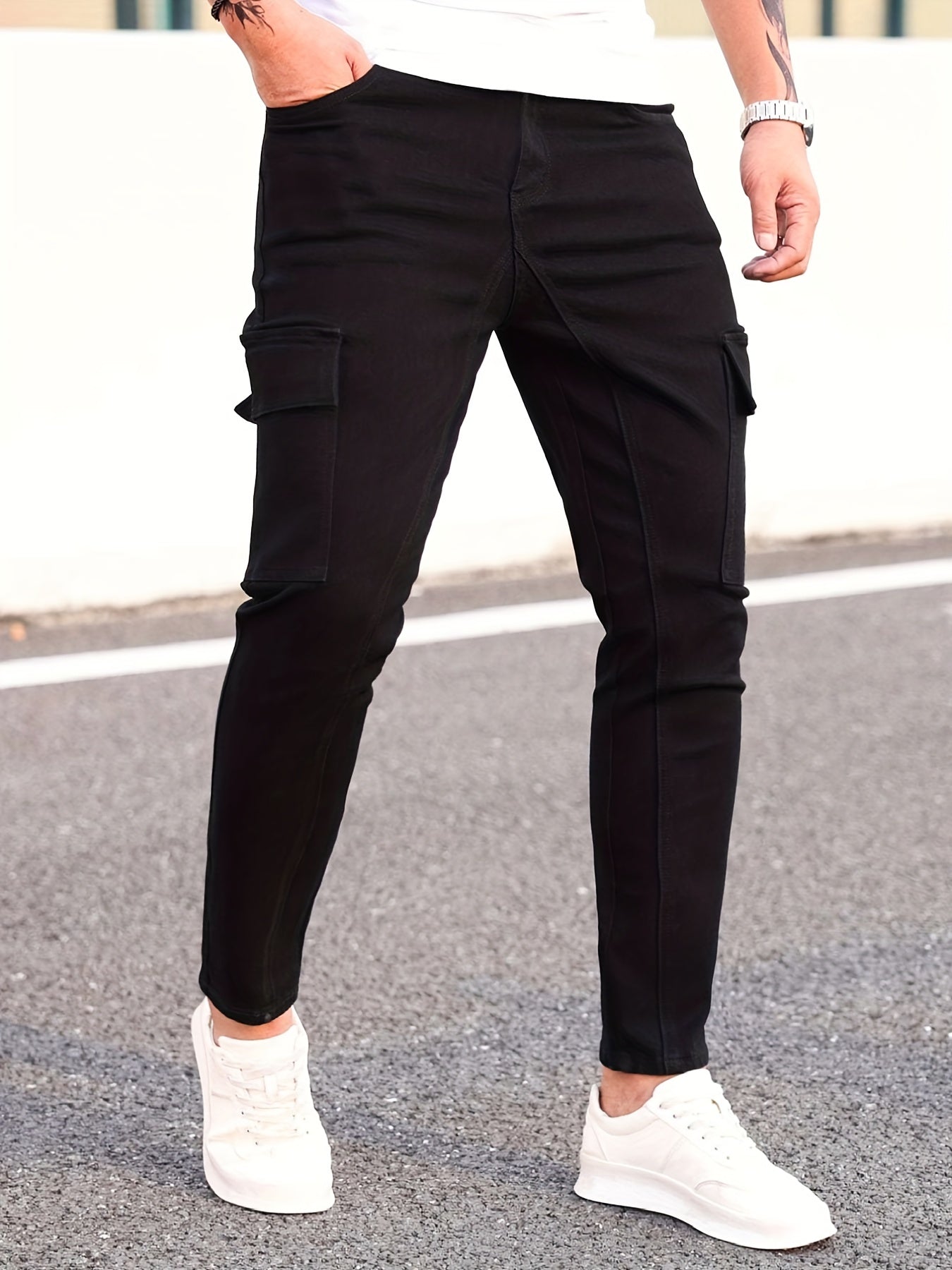 Slim Fit Mid Stretch Jeans Mens Denim Pants Spring Summer