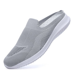 Breathable Anti Slip Knitted Running Shoes Lightweight Backless Slip On Slippers