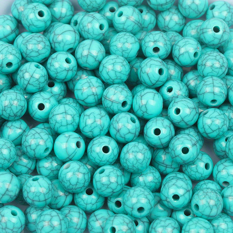 100pcs 8mm Turquoise Gemstone Beads Natural Stone Beads