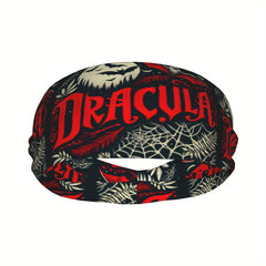 Dracula Bat Stretchy Headband Gothic Motifs Yoga Gym Running