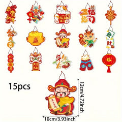 15pcs Spring Party Decoration Hanging Cards