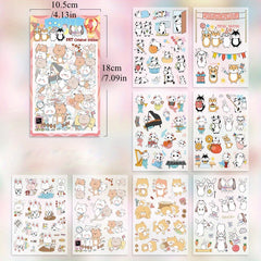 8pcs Cartoon Animal Stickers Pack Waterproof for Cup Laptop Scrapbook Notebook