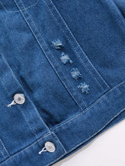 Boys Astronaut Print Denim Jacket Long Sleeve Coat