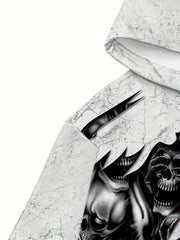 Men's Casual Skull Pattern 3D Print Hoodie Sweatshirt Outdoor Sports
