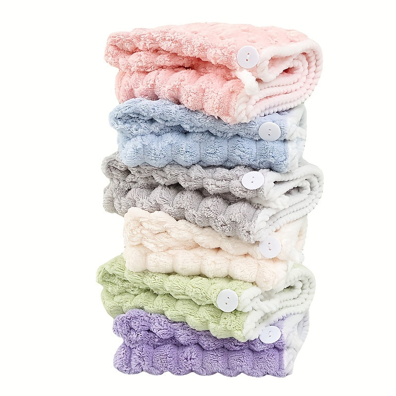 Soft Hair Drying Cap Coral Fleece Hair Towel for Women