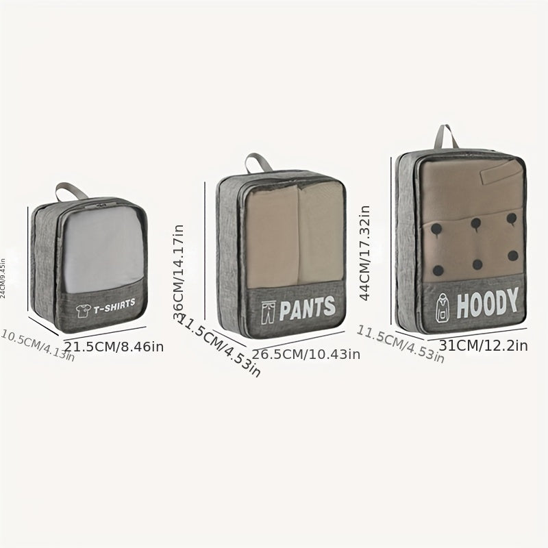 Travel Clothes Organizer Luggage Storage Bag 3pcs Packing Cubes Set