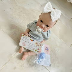 Hand Painted Vinyl Girl & Boy Doll Full Body Reborn Painted Hair Grey Outfits