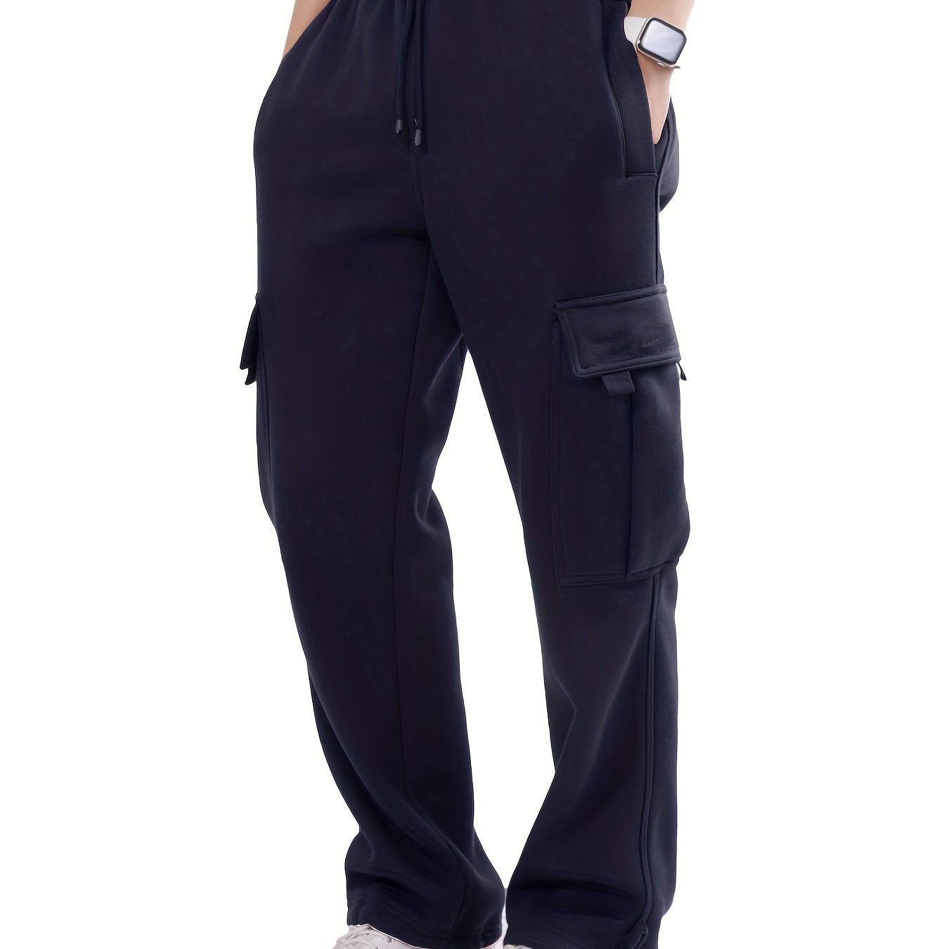 Men's Cargo Pants Drawstring Straight Leg Casual Overalls