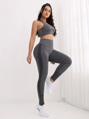 Slim Fit Yoga Set Crop Top & Seamless Fitness Pant Sports Suit