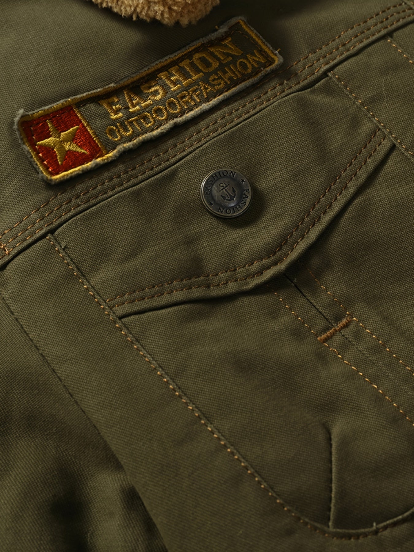 Men's Warm Fleece Cotton Biker Jacket Coat