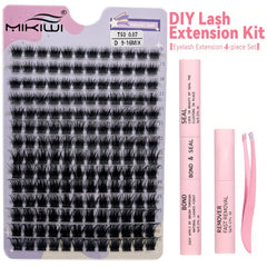 168pcs Cluster Lashes Mix D Curling Individual Eyelashes Extensions DIY Kit