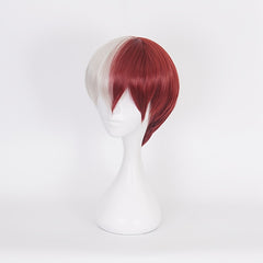 Men's Red Anime Character Wig Short with Bangs Costume for Cosplay Parties
