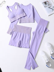 Ribbed Seamless Crop Tank High Waist Yoga Leggings Set