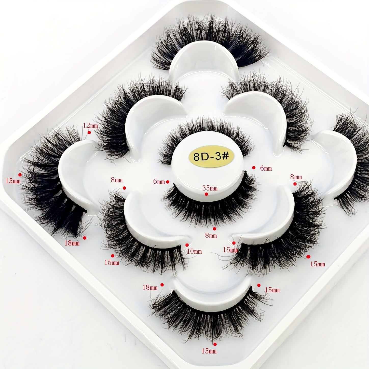 5 Pairs Faux Mink Eyelashes Long-lasting Fluffy Charming Eyelashes