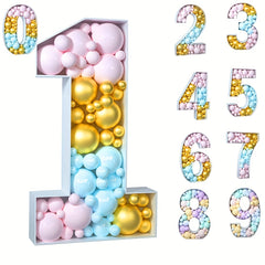 Number Mosaic Balloon Frame 0-9 Birthday Wedding Anniversary Decor