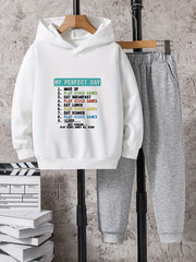 Boys Kids Casual Hoodie & Sweatpants Set Outdoor Clothes