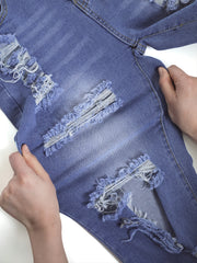 High Rise Ripped Skinny Jeans Distressed Denim Pants