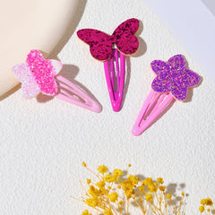 3pcs Star Butterfly Sequin Hair Clips Girls Hair Accessories