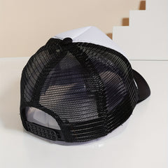 Spider Web Heart Print Trucker Hat Mesh Baseball Cap Couple Dad Hats