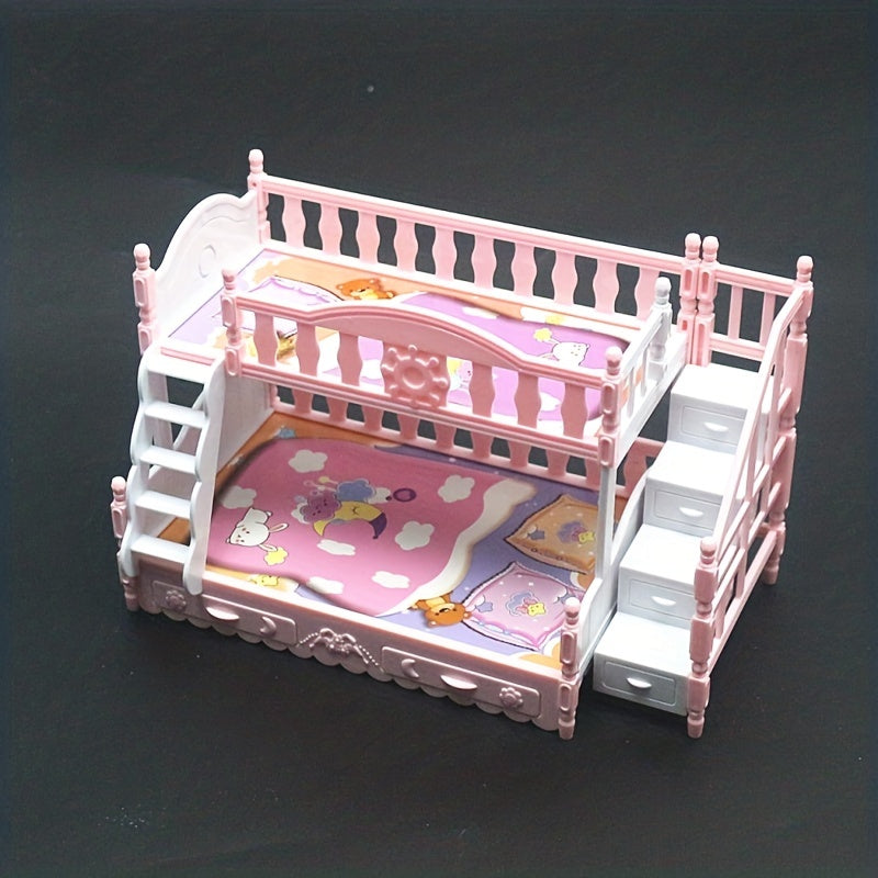 Mini Princess Bed Set for 12" Dolls - Dollhouse Accessories