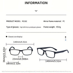Spring Leg Full Frame PC Presbyopic Glasses Unisex Square Frame