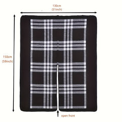 Print Shawl Cape For Women Slit Warm Large Shawl Casual Windproof Sunscreen Wrap