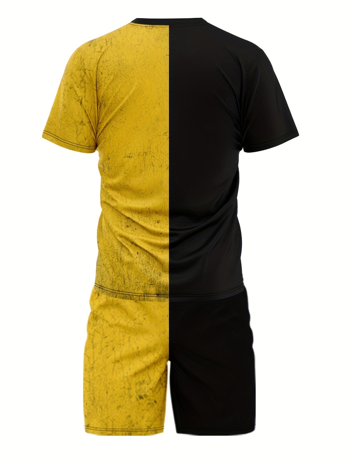 Grimace Pattern Print Men's 2 Pieces Outfits Short Sleeve T Shirt And Drawstring