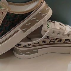Women's Platform Mule Sneakers Lace Up Outdoor Shoes
