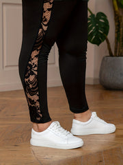 Solid Lace High Rise Skinny Leggings