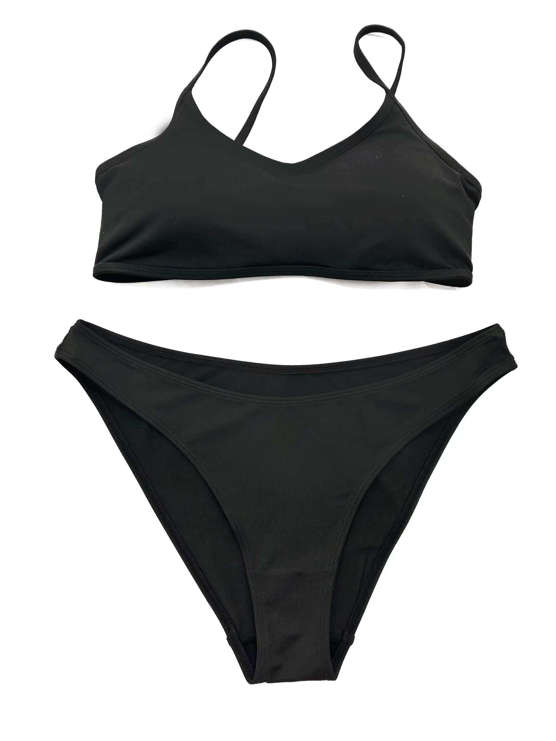 Solid Sexy Sports Set: Bra & High Stretch Briefs