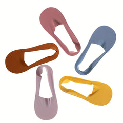 5 Pairs Solid Ankle Socks Comfy & Breathable All match Socks Women