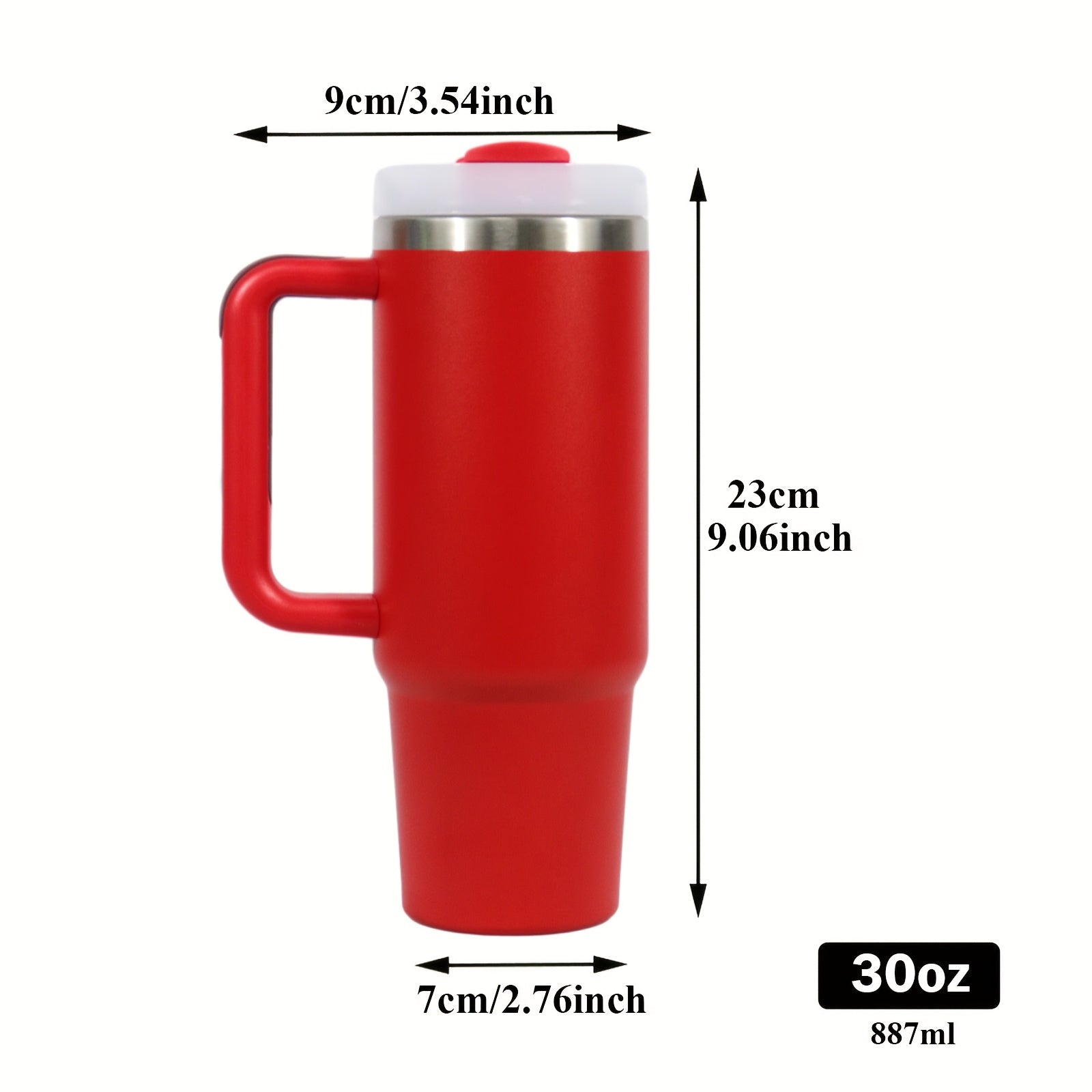 Aeyeele 30oz Tumbler With Handle Insulated Cup Lid Straw Camping