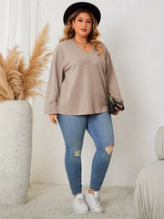 Lace Detail V-Neck Knit Top