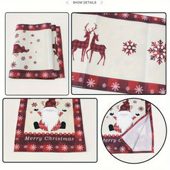 1pc Christmas Table Runner Merry Christmas Red Home Decor Polyester Table Runner
