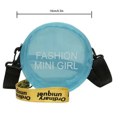 Girls Plastic Laser Round Bag Lightweight Shoulder Crossbody Bag