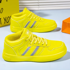 Customizable Lace Up Skate Sneakers Anti Skid Casual Elevator Shoes