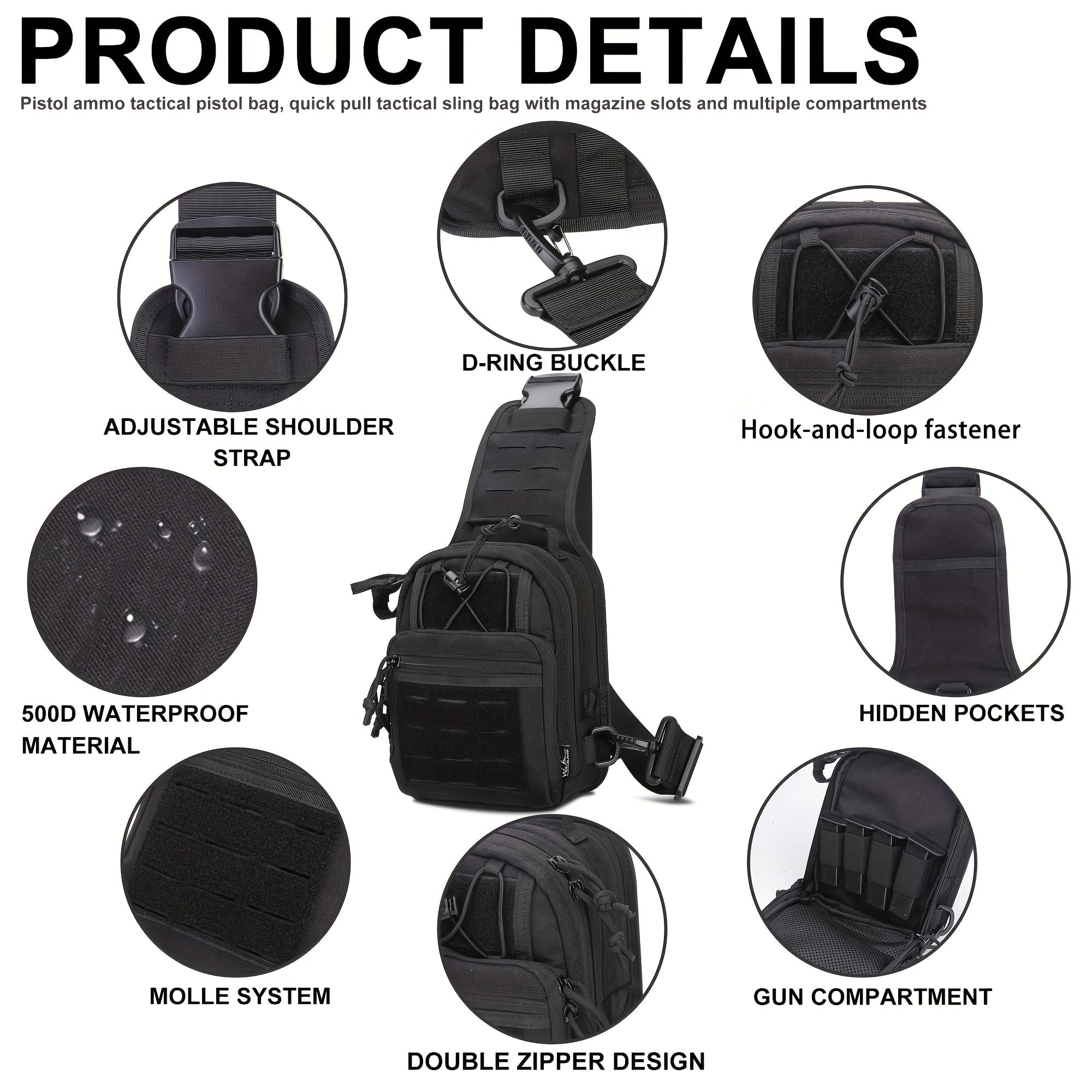 Tactical Chest Bag Camo Shoulder Crossbody Bag for Men & Women