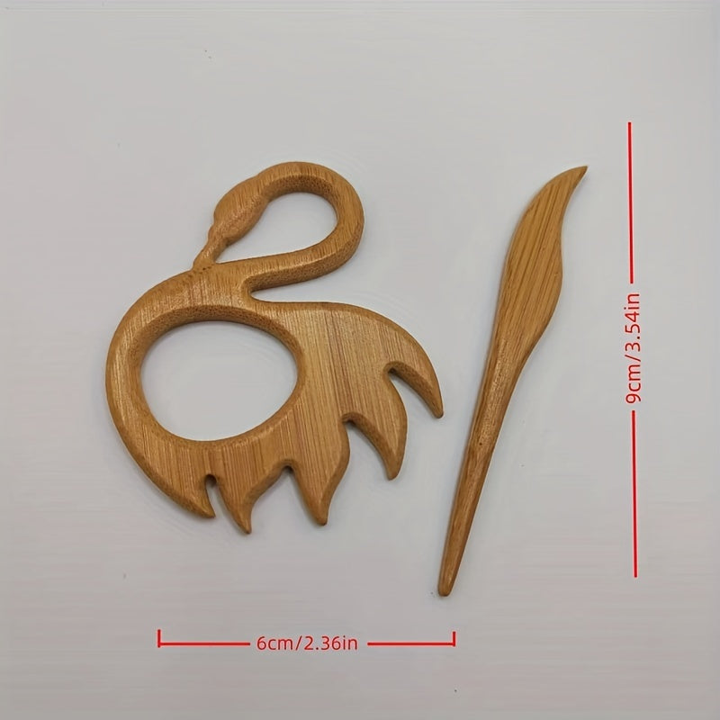 Wooden Flamingo Brooch for Girls Sweater