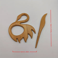 Wooden Flamingo Brooch for Girls Sweater