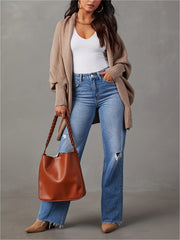 Casual Cardigan Women's Plus Solid Bat Sleeve...ront Cardigan