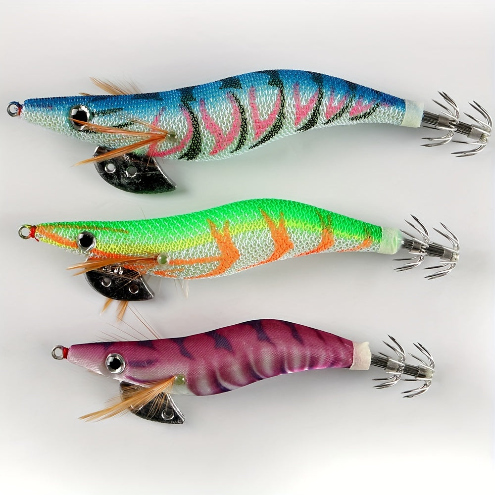 10pcs Squid Hook Set Bionic Fishing Lure Luminous Squid Jigs Sea Fishing Tackle