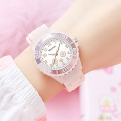 Luminous Waterproof Silicone Flower Watch for Kids